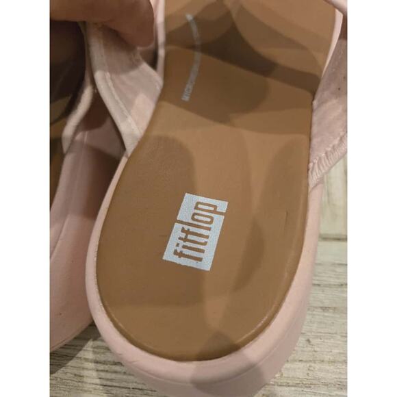 FitFlop Women's Pink Raffia Thong Sandals Size 7 with Microwobbleboard Tech - Picture 5 of 8